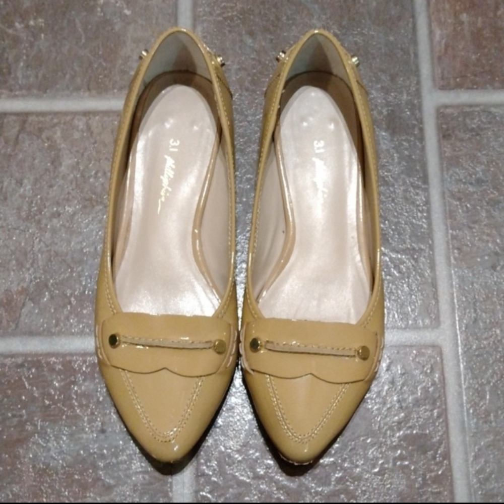 3.1 Phillip Lim beige nude patent pointy toe flats size 35